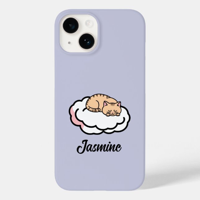 Personalisierte Katzenkurve aufkleben - Niedlich Case-Mate iPhone 14 Hülle (Rückseite)