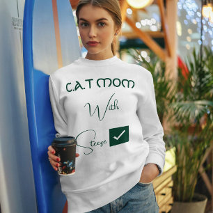 Personalisierte Katzenliebhaberin Grün Schrift Lus Sweatshirt