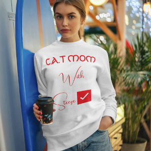 Personalisierte Katzenliebhaberin Rot Schrift Lust Sweatshirt