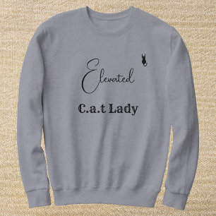Personalisierte Katzenmutter im grauen und schwarz Sweatshirt
