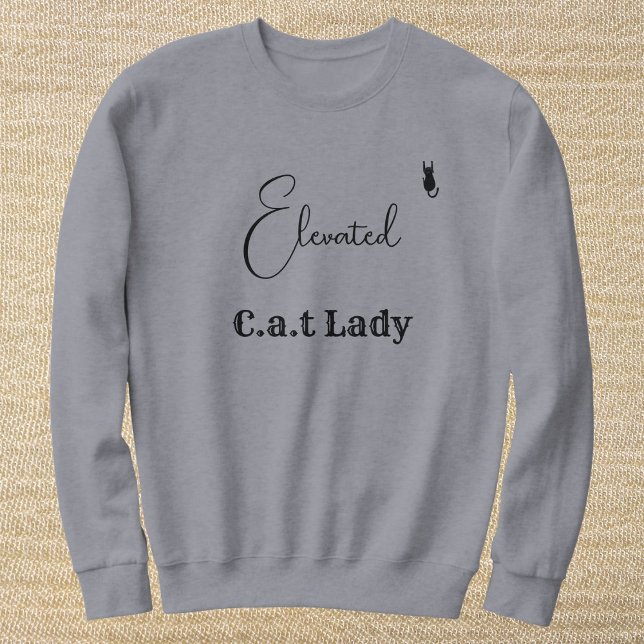 Personalisierte Katzenmutter im grauen und schwarz Sweatshirt (Von Creator hochgeladen)