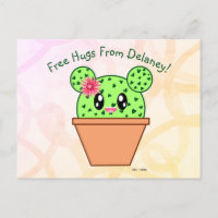 Personalisierte Kawaii Cactus Rainbow Wüste Postka