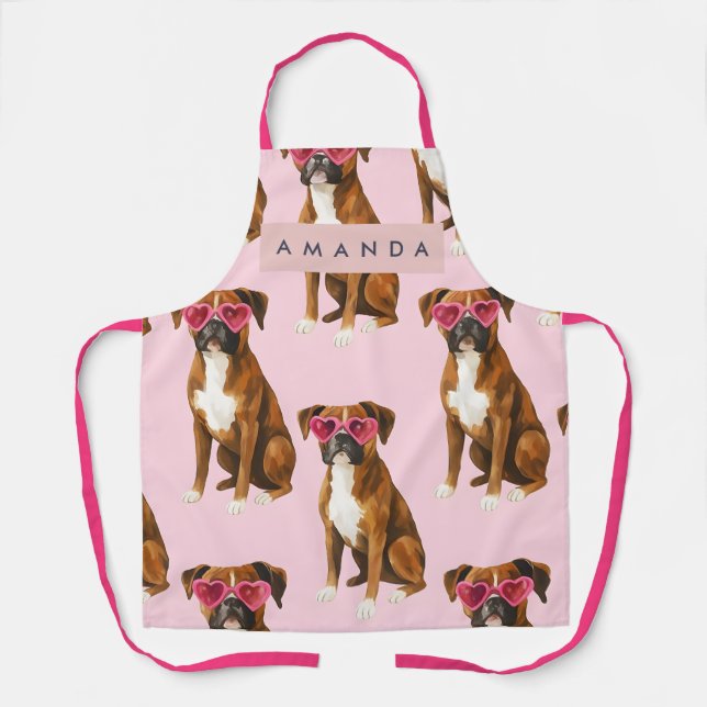 Personalisierte Kawaii Mode Boxer Hund Schürze (Vorderseite)