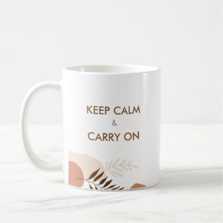 Personalisierte Keep Calm & Carry On Moderne Elega Kaffeetasse