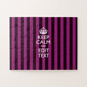 Personalisierte Keep Calm Fuchsia Streifen