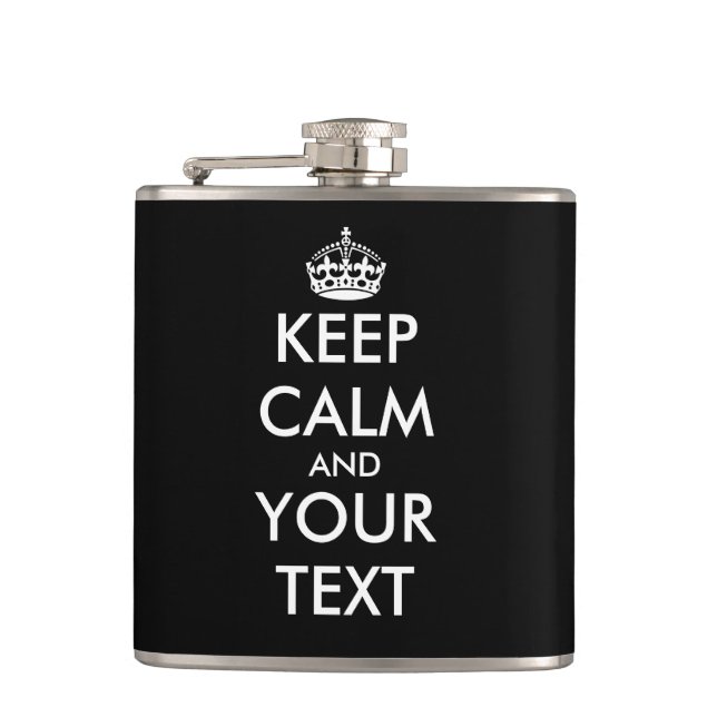 Personalisierte KeepCalm Geschenkflasche für Flachmann (Vorderseite)