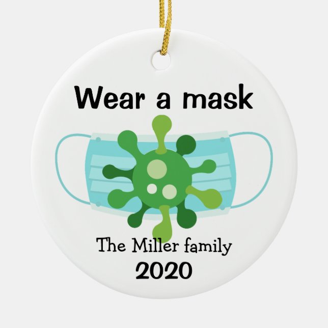 Personalisierte Keimbahn als Maske Keramik Ornament (Vorne)