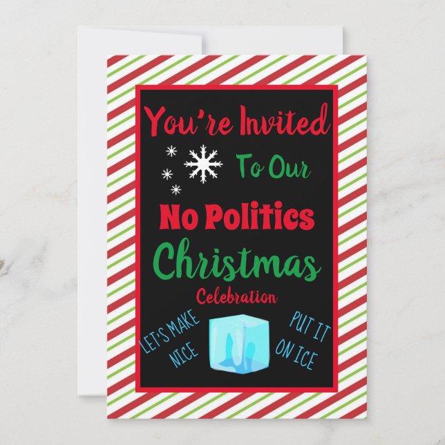 Personalisierte Keine Politik - Weihnachtseinladun Einladung (Vorderseite)