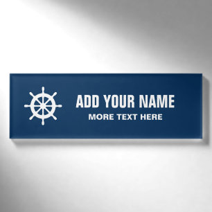 Personalisierte Kennzeichen für Schiffsführer Namenschild