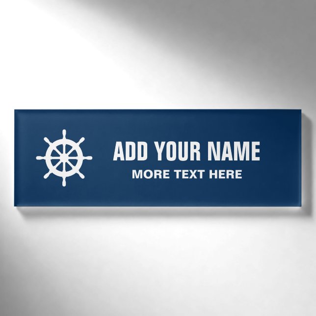 Personalisierte Kennzeichen für Schiffsführer Namenschild (Vorderseite)