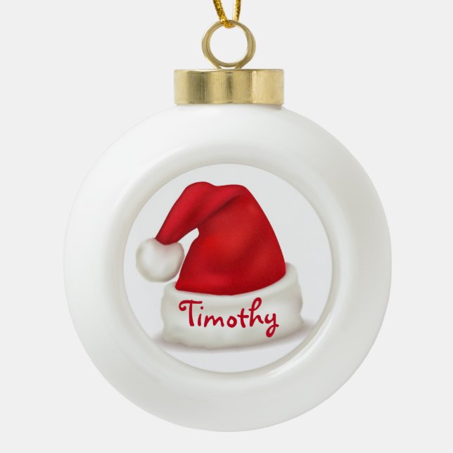 Personalisierte Keramik Ball Ornament/Weihnachtsma Kugel-Ornament (Vorderseite)