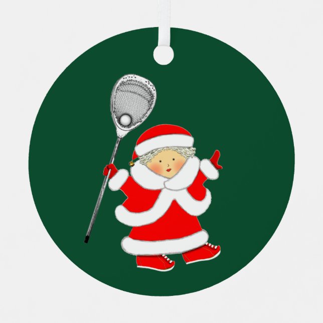 Personalisierte Keramik Lacrosse Ornament Aus Metall (Vorderseite)