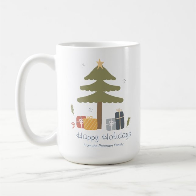 Personalisierte Keramik Nordic Christmas Holiday Kaffeetasse (Links)