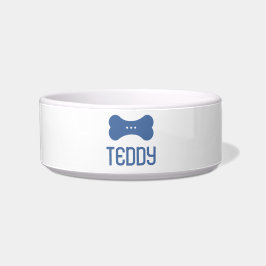 Personalisierte Keramik Pet Bowl (Französisch blau Napf