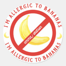 Personalisierte Kids Banana Allergie-Warnung