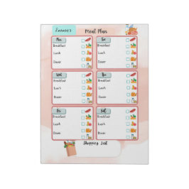 Personalisierte Kid's Meal Plan+Nutrition Karo Box Notizblock