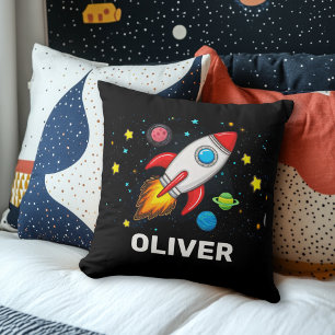 Personalisierte Kids-Raumschiff-Planeten Kissen