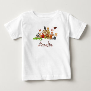 Personalisierte Kidtiere Baby T-shirt