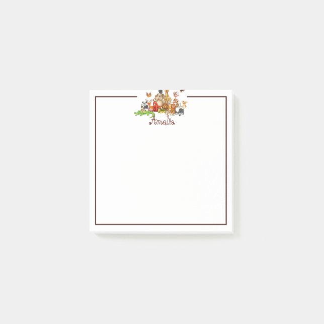 Personalisierte Kidtiere Post-it Klebezettel (Vorderseite)