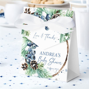 Personalisierte Kiefernkränze Winter-Baby-Party-Ge Geschenkschachtel