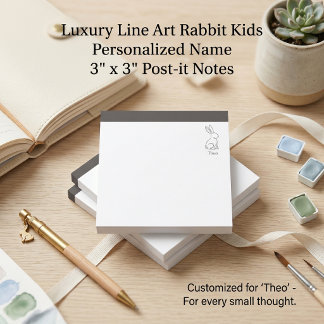 Personalisierte Kinder 3x3 | Minimalistische Linie Post-it Klebezettel