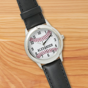 Personalisierte Kinder Boys Baseball beobachten Armbanduhr