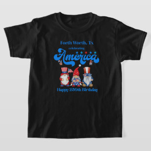 Personalisierte Kinder Glücklich 250. Amerika Gnom T-Shirt