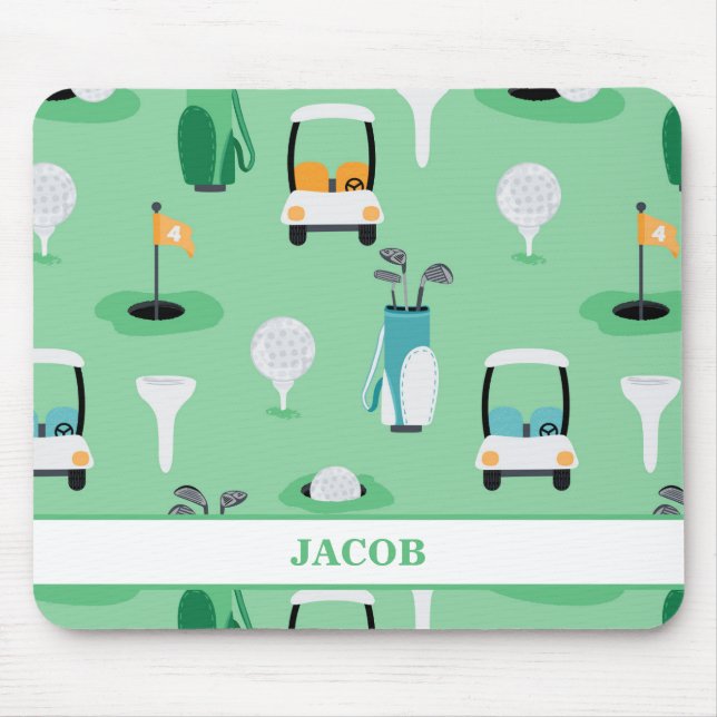 Personalisierte Kinder Golfer Golfcart Golfing Spo Mousepad (Vorne)