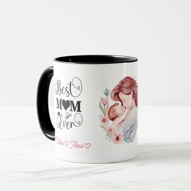 Personalisierte Kinder nennen Mama am besten Kaffe Tasse (Von Creator hochgeladen)