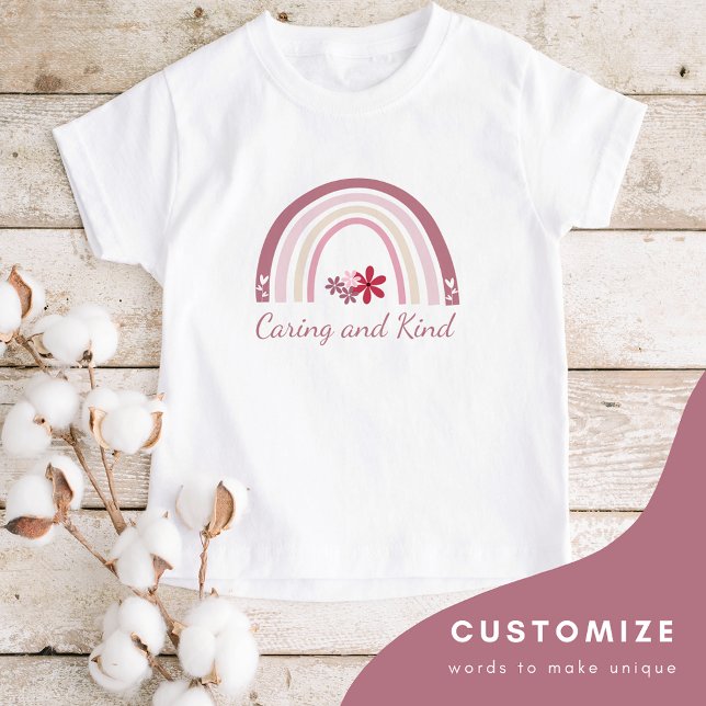 Personalisierte Kinder Rainbow Floral T-Shirt (Von Creator hochgeladen)