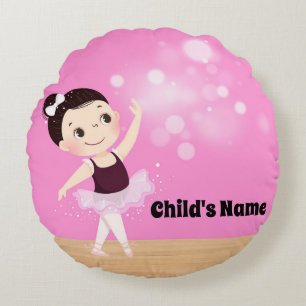 Personalisierte Kinder Rosa Ballerina Rundkissen Rundes Kissen