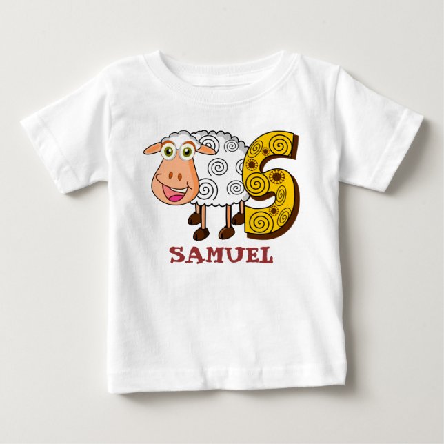 Personalisierte Kinder s-SCHAFE Baby T-shirt (Vorderseite)