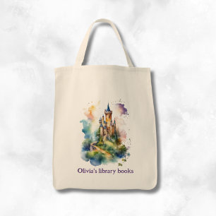 Personalisierte Kinder-Schloss-Bibliotheksbuch Tragetasche