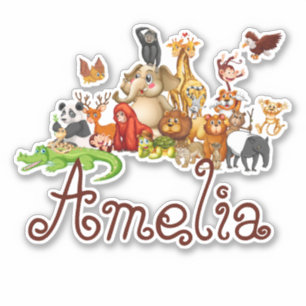 Personalisierte Kinder-Tiere Aufkleber