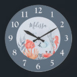 Personalisierte Kinder unter der Acrylmauer Große Wanduhr<br><div class="desc">Diese niedlichen unter Meeresmotiven,  personalisiert mit dem Namen Ihrer Kinder. Hier finden Sie eine Unterwasserlandschaft mit Fischen,  Seepferd,  Krebsen und Pflanze. Ideal für das Kinderzimmer,  das Kinder oder die Schule. Der Stil des Schriftartes kann geändert werden,  indem Sie nach der Personalisierung auf den entsprechenden Link klicken.</div>