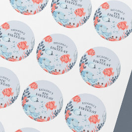 Personalisierte Kinder unter Wasser Runder Aufkleber