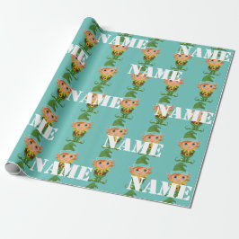 Personalisierte Kinder Weihnachtself Geschenkpapier