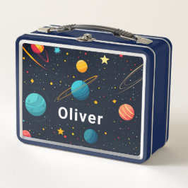 Personalisierte Kinder Weltraumplaneten Metall Brotdose