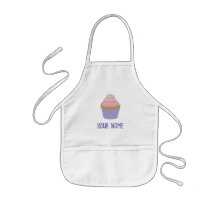 Personalisierte Kinderbackkunst Schürze mit Cupcak
