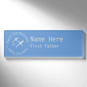 Personalisierte Kinderflugzeuge des Blue Vaters Namenschild