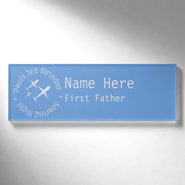 Personalisierte Kinderflugzeuge des Blue Vaters Namenschild (Vorderseite)