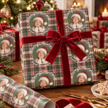 Personalisierte Kinderfoto-Tartan-Weihnachtsgesche