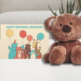 Personalisierte Kindergeburtstagsfeier Tiere Karte