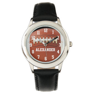 Personalisierte Kinderjungen-Fußball-Uhr Armbanduhr
