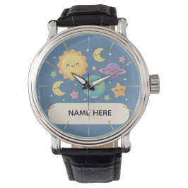 Personalisierte Kinderschuhr mit Namen Süßes Weltr Armbanduhr