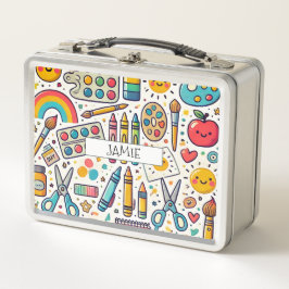 Personalisierte Kinderschulkunst Metall Brotdose
