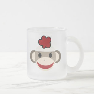 Personalisierte Kindersocken-Affe-Tasse Mattglastasse