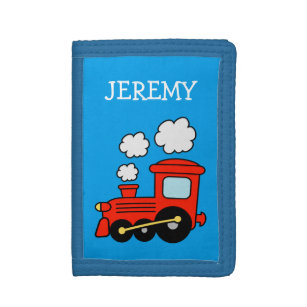 Personalisierte Kindertasche mit Roter Choo-Zug Tri-fold Portemonnaie