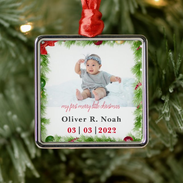 Personalisierte Kindertaufe Ornament Aus Metall (Baum)