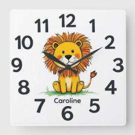 Personalisierte Kinderwanduhr Quadratische Wanduhr